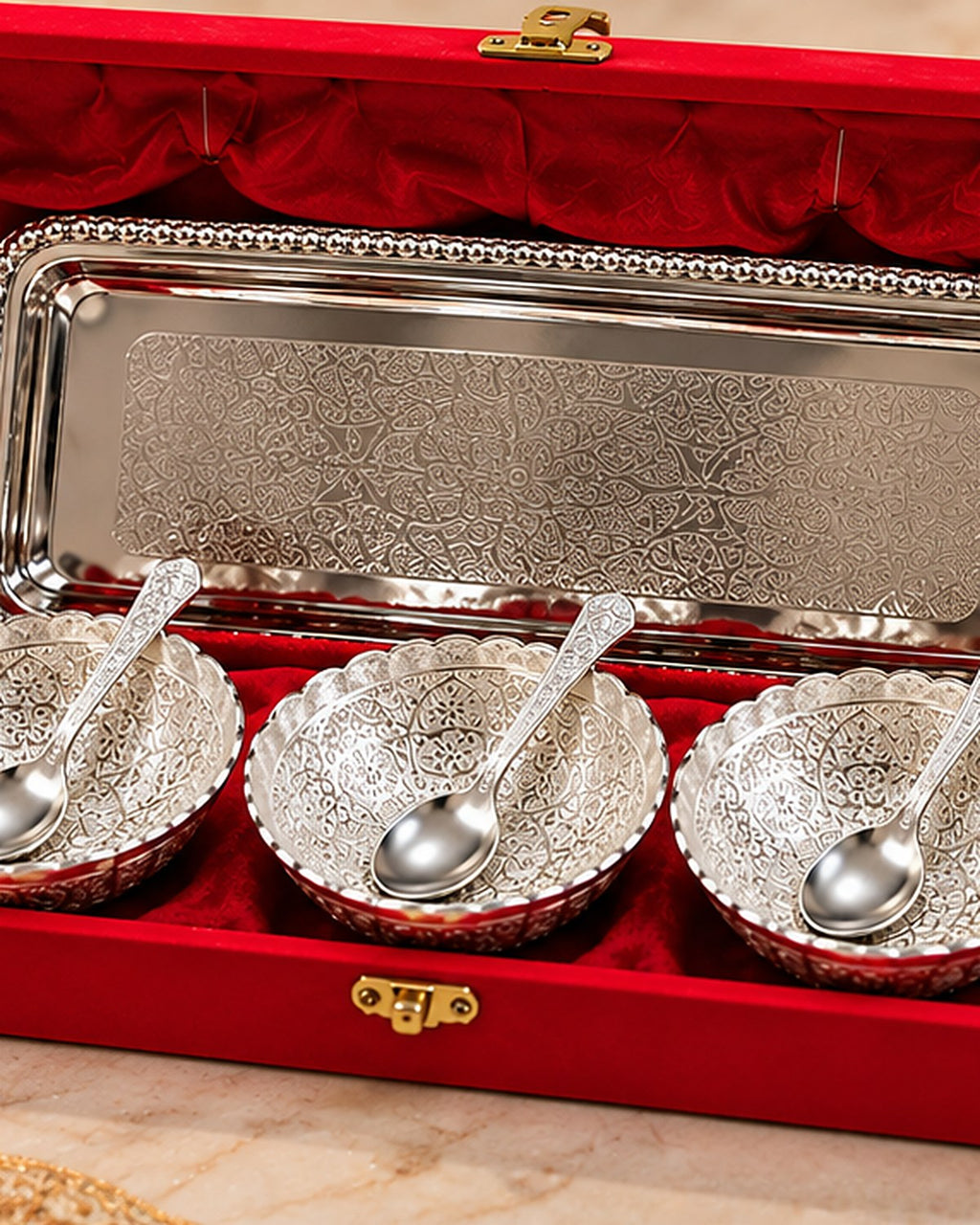 Dry Fruit Bowl Set with Tray — 7 Piece