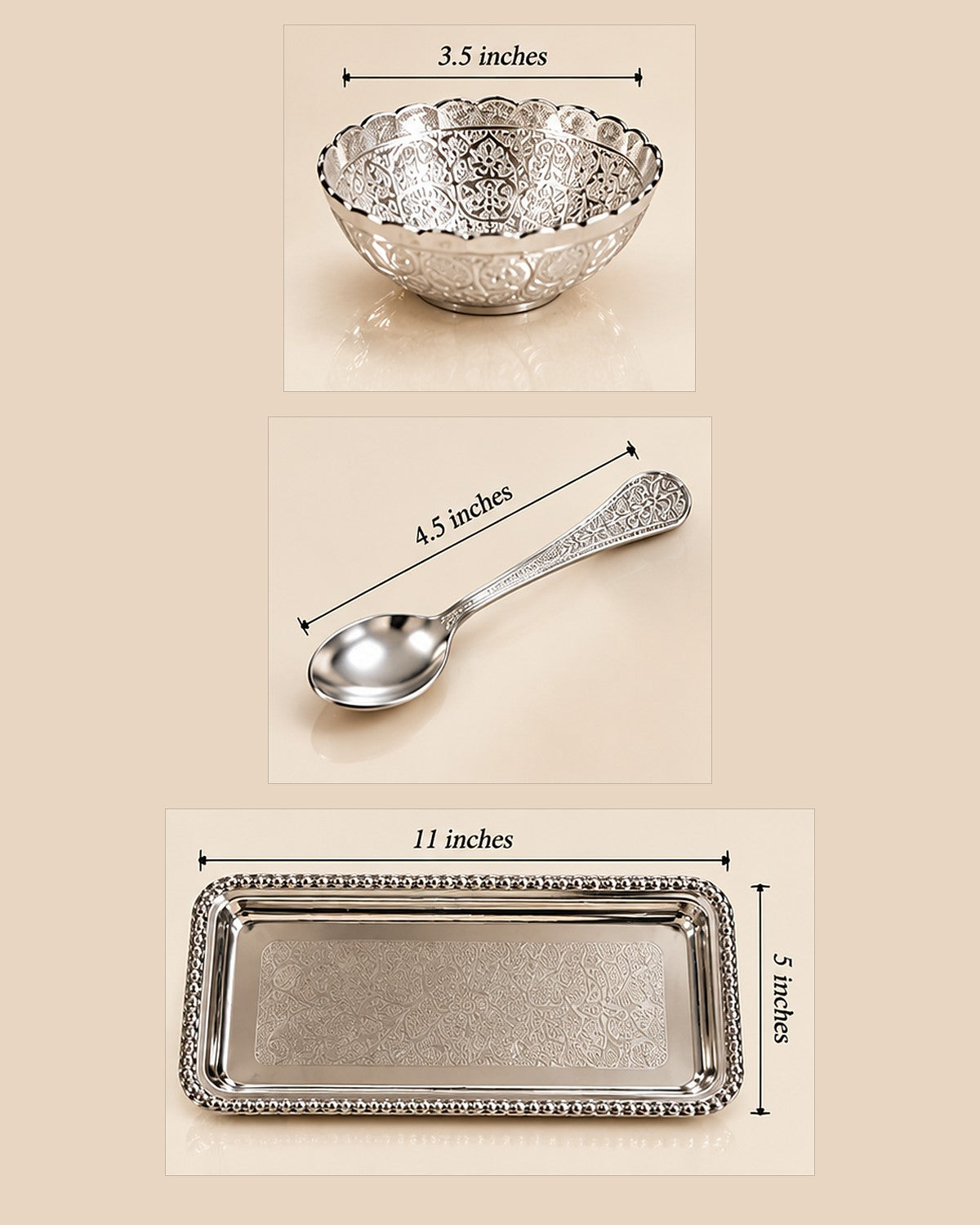 Dry Fruit Bowl Set with Tray — 7 Piece