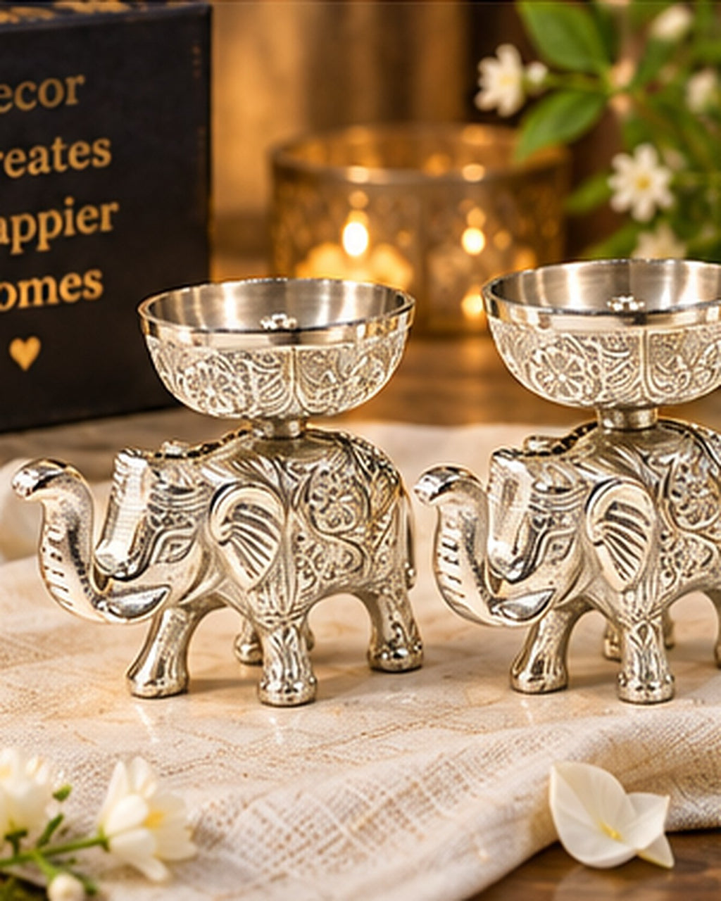Elephant Diyas — Set of 2