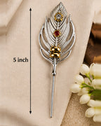 Size chart: the feather sindoor pin measures 5 inches