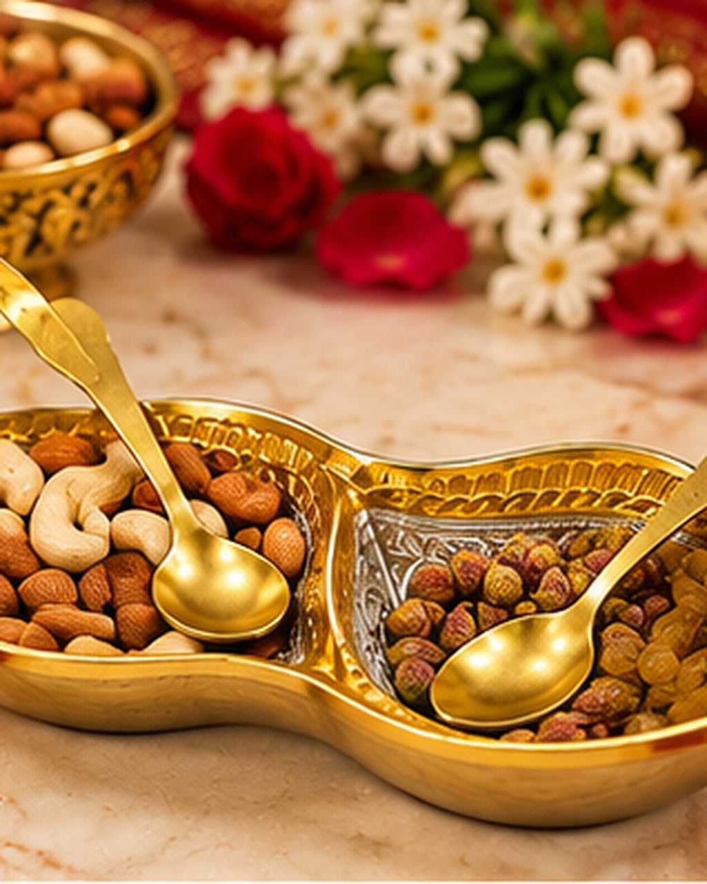 Twin Bowl Set, Gold Polish — 6.5 Inch