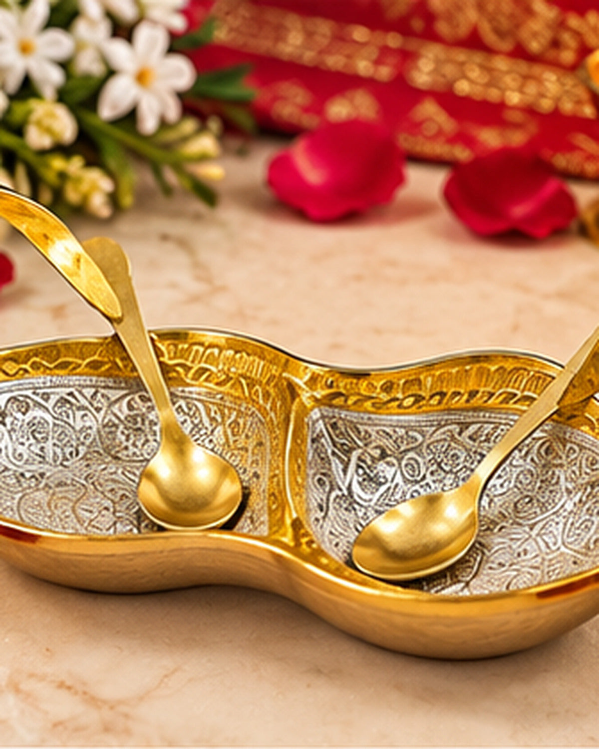 Twin Bowl Set, Gold Polish — 6.5 Inch